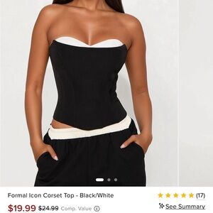 Fashion Nova Black and White Corset Crop Top
